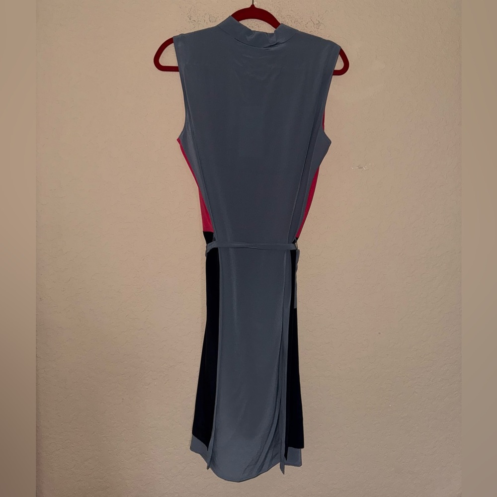 Lacoste Color block silk sleeveless shirt dress- Size 40 - Picture 6 of 12